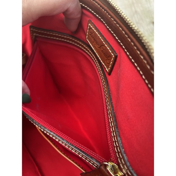 Dooney Bourke Orange Tangerine Pebbled Leather Zip  Handbag - Picture 5 of 13